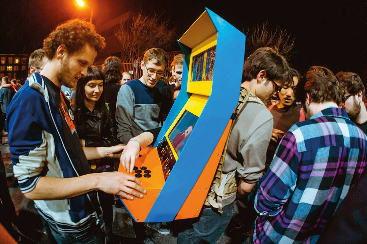 The Arcade Backpack is designed to infiltrate public spaces